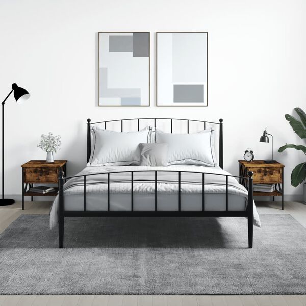 vidaXL Naktiniai staliukai, 2vnt., dūminio ąžuolo, 40x42x45cm, mediena