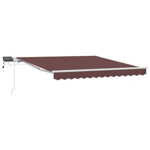 vidaXL Rankiniu būdu i&scaron;traukiama markizė su LED, ruda, 300x250cm