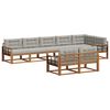 vidaXL Lauko sofos komplektas 8 pcs Natūrali ir &scaron;viesiai pilka