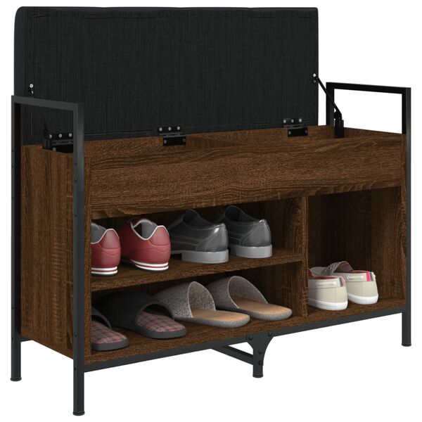 vidaXL Batų suoliukas, rudas ąžuolo, 85,5x32x57,5cm, apdirbta mediena