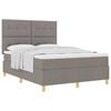 vidaXL Kiemas lova su čiužiniu Taupe 140 x 190 cm audinys