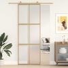 vidaXL Stumdomos durys, auksinės, 76x205cm, ESG stiklas ir aliuminis