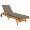 vidaXL Saulės gultas 100% poliesteris, kieta teak mediena