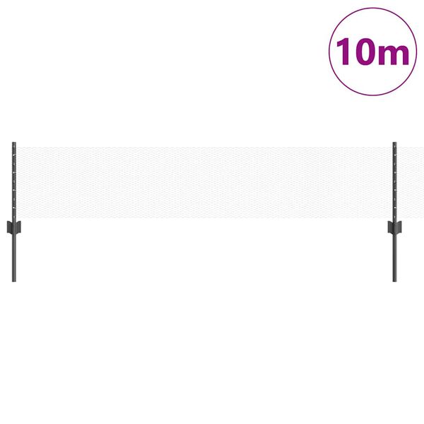 vidaXL Tvora su stulpais Pilka 0,4 x 10 m Plienas ir PVC