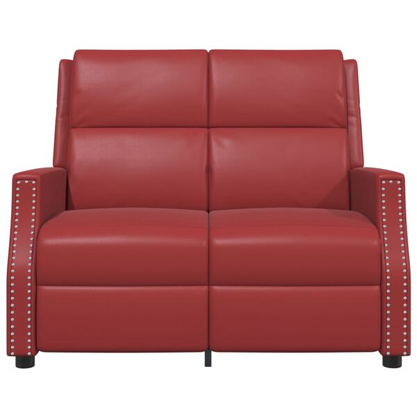 vidaXL Dvivietis atlo&scaron;iamas krėslas, raudonojo vyno, dirbtinė oda