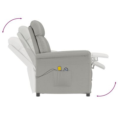 vidaXL Elektrinis masažinis krėslas, pilkas, dirbtinė versta oda