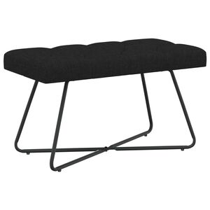vidaXL Suoliukas su mygtukų įsiuvais Juoda 80 x 40 x 46 cm Audinys