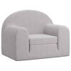 vidaXL Vaiki&scaron;ka sofa-lova, &scaron;viesiai pilkos spalvos, mink&scaron;tas pliu&scaron;as
