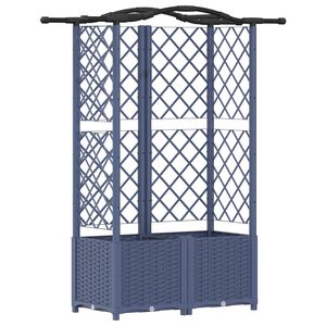 vidaXL Pakeltas lovas su trelėmis ir stogu Pilka 122 x 40 x 141 cm PP