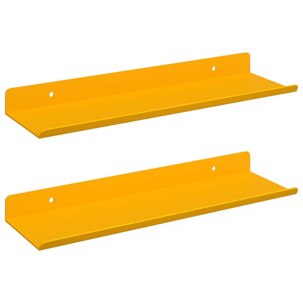 vidaXL Plūduriuojanti lentyna 2 pcs Garučių geltona 30 x 9 x 2,5 cm