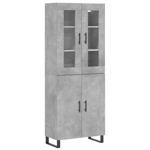 vidaXL Komoda, betono pilkos spalvos, 69,5x34x180cm, apdirbta mediena