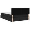 vidaXL Lova su daiktų laikymo vieta ir LED Juoda 140 x 190 cm audinys