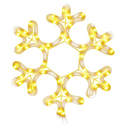 vidaXL Kalėdinė dekoracija snaigė su 48 šiltomis baltomis LED, 27x27cm