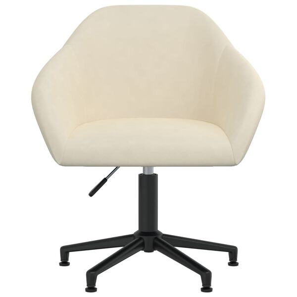 vidaXL Pasukama valgomojo kėdė, kreminės spalvos, aksomas