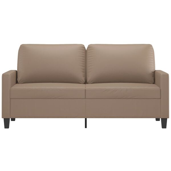 vidaXL Dvivietė sofa, kapučino spalvos, 140cm, dirbtinė oda