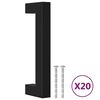 vidaXL Spintelės rankenėlės, 20vnt., juodos, nerūdijantis plienas