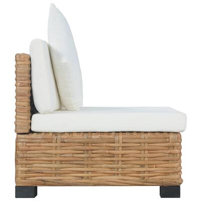 vidaXL Sofa be porankių su pagalvėlėmis, natūralus ratanas