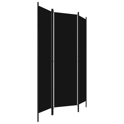 vidaXL Kambario pertvara, 3 dalių, juodos spalvos, 150x180cm