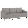 vidaXL Trivietė sofa su pagalvėmis, &scaron;viesiai pilka, 210cm, audinys
