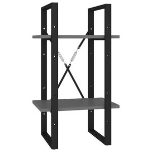 vidaXL Spintelė knygoms, 2 auk&scaron;tų, pilka, 40x30x70cm, apdirbta mediena