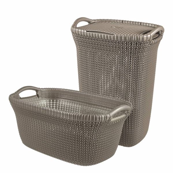 Curver Skalbinių krep&scaron;ys Knit, metalinės rudos spalvos, 40l