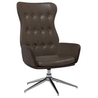 vidaXL Poilsio kėdė, rudos spalvos, dirbtinė oda, blizgi