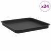 vidaXL Kvadratinis gėlių padėklas 24 vnt. Juoda 36 x 36 x 2,5 cm