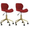 335035 vidaXL Swivel Dining Chairs 2 pcs Wine Red Velvet