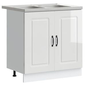 vidaXL Virtuvės spintelė Kalmar Blizgiai balta 80 x 46 x 81,5 cm