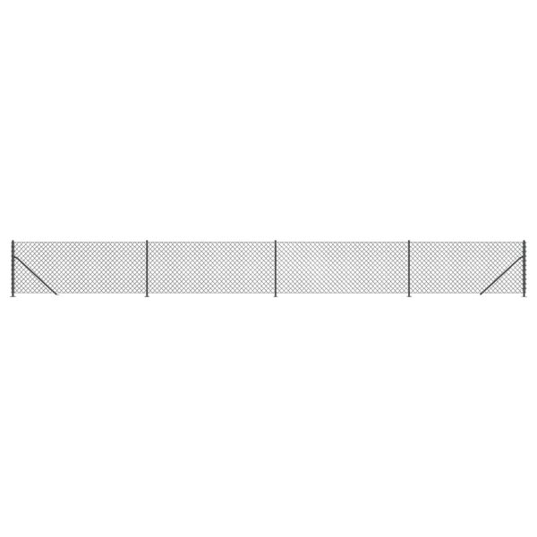 vidaXL Tinklinė tvora su flan&scaron;ais, antracito spalvos, 1,1x10m