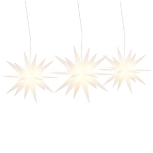 vidaXL Kalėdiniai &scaron;viestuvai su LED, 3vnt., balti, sulankstomi