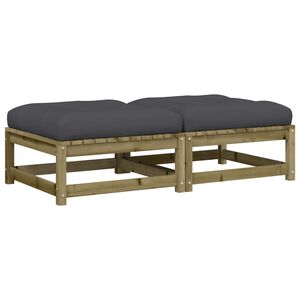 vidaXL Sodo pakojos su pagalvėlėmis, 2vnt., impregnuota pu&scaron;ies mediena