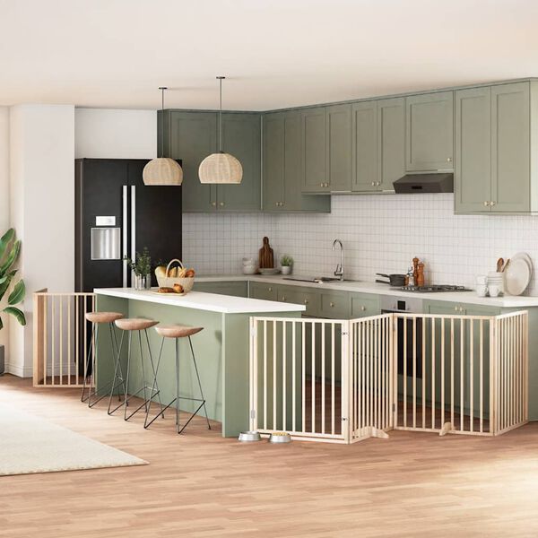 vidaXL Varteliai &scaron;unims su durimis, 8 segmentai, 640cm, tuopos mediena