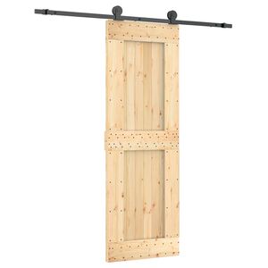 vidaXL Slankios durys Natūrali ir juoda 70 x 210 cm