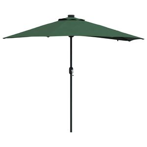 vidaXL Sodo skėtis Žalia 294 x 150 x 223 cm Poliesteris ir plienas