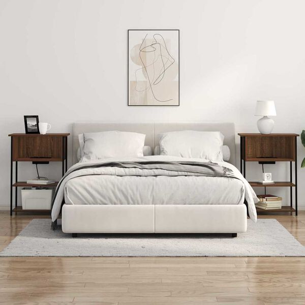 vidaXL &Scaron;alia lovos spintelė Rudas ąžuolas 55 x 31 x 76 cm