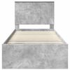 vidaXL Lovos rėmas Betono pilka 90 x 190 cm Kietos pu&scaron;ies mediena