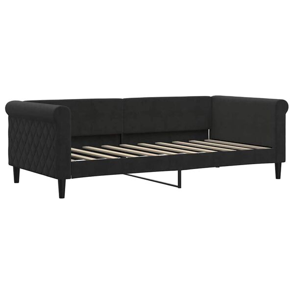 vidaXL Sofa, juodos spalvos, 90x190cm, aksomas