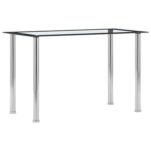 vidaXL Valgomojo stalas, juodas ir skaidrus, 120x60x75cm, stiklas