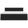 vidaXL Lova su LED juostelių žibintais Juoda 180 x 200 cm Aksomas