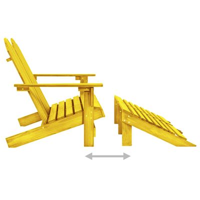 vidaXL Dvivietė sodo Adirondack kėdė ir otomanė, geltona, eglė
