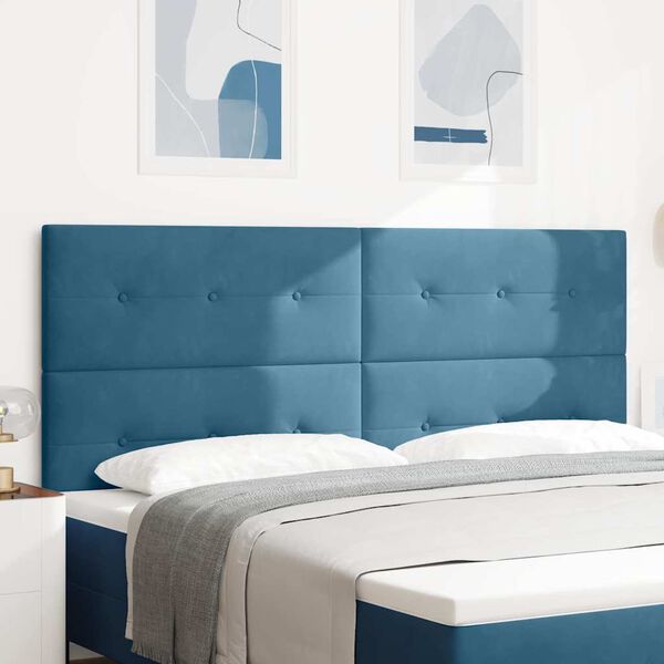 vidaXL Galvūgalis Tamsiai mėlyna 200 cm Aksomas