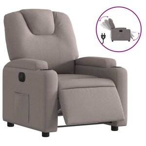 vidaXL Elektrinis atlo&scaron;iamas krėslas, taupe spalvos, audinys