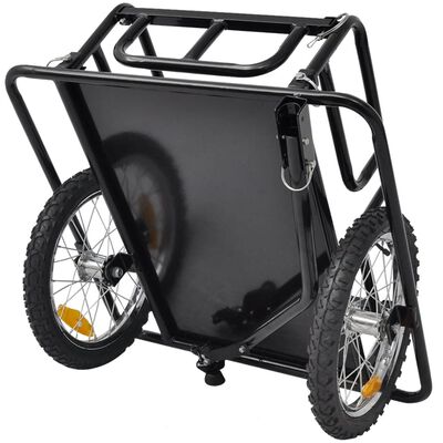 vidaXL krovininė priekaba dviračiui, 50 kg, juoda