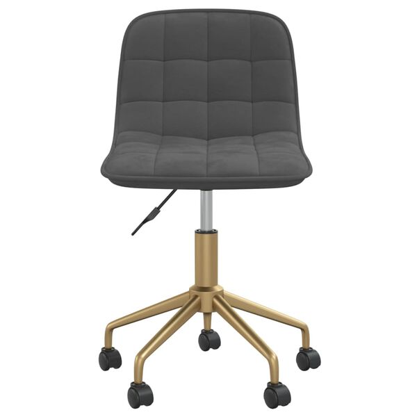 vidaXL Pasukamos valgomojo kėdės, 2vnt., tamsiai pilkos, aksomas