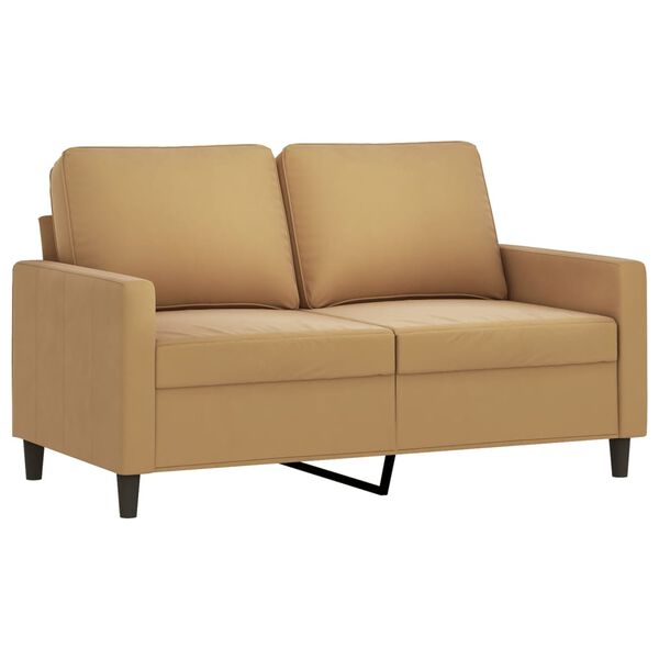 vidaXL Dvivietė sofa, rudos spalvos, 120cm, aksomas