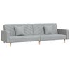 vidaXL Dvivietė sofa-lova su dvejomis pagalvėmis, pilka, audinys