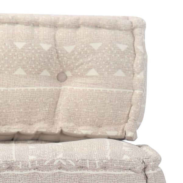 vidaXL Pufas, smėlio spalvos, audinys