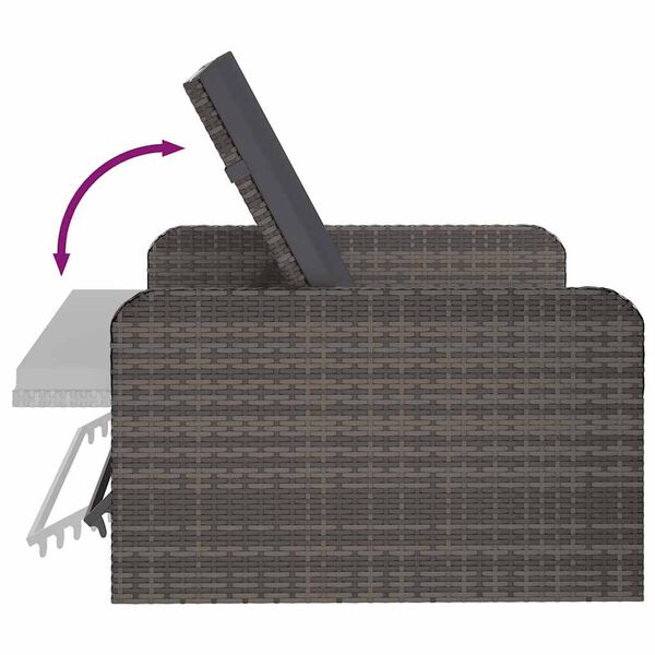 vidaXL Poilsio komplektas su pagalvėlėmis, 2 dalių, pilkas, ratanas