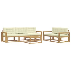 vidaXL Lauko sofos komplektas su pagalve 6 pcs Balta ir kreminė